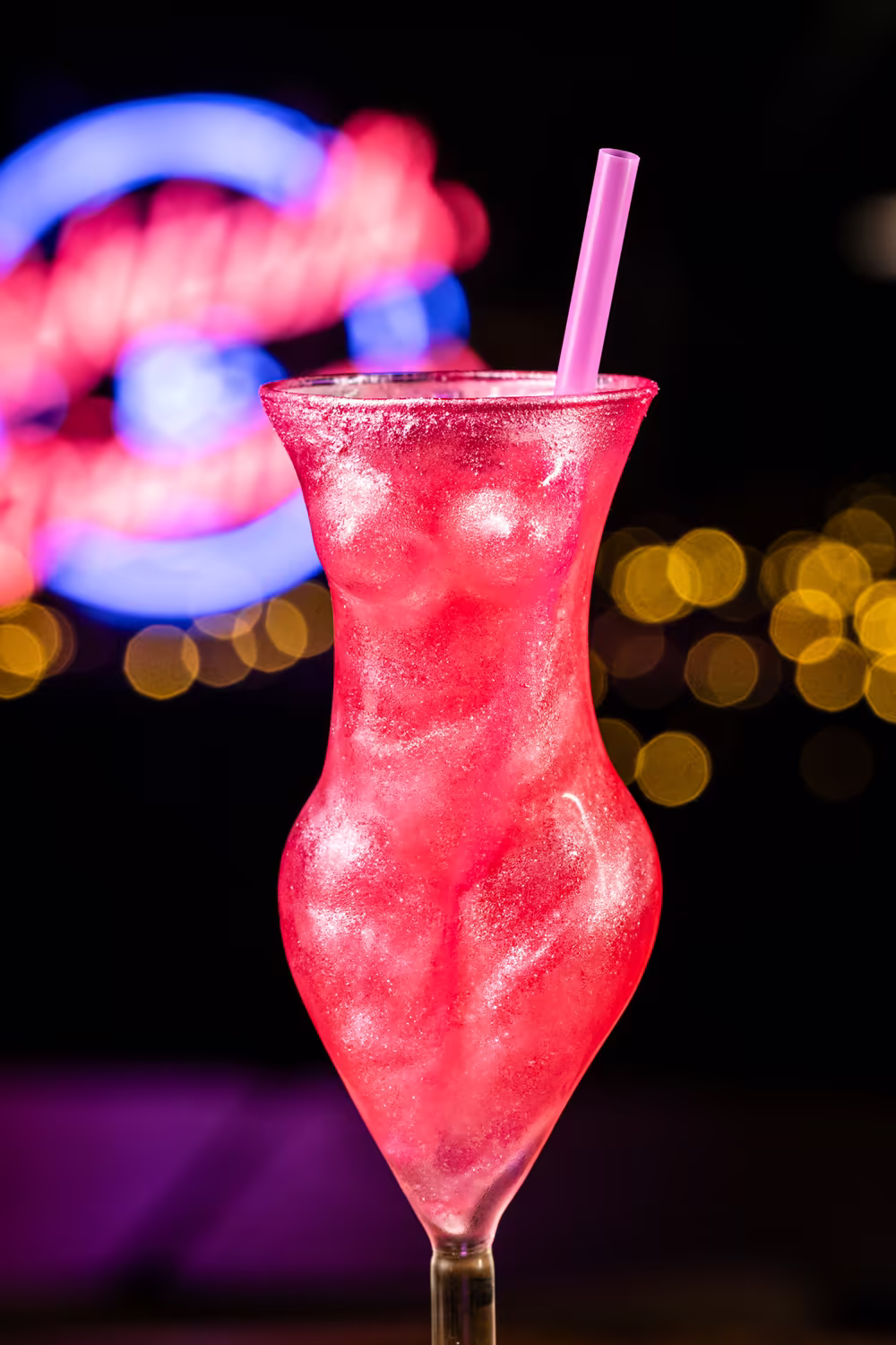 The Pink Barbie — a bright pink signature cocktail at The Pour House